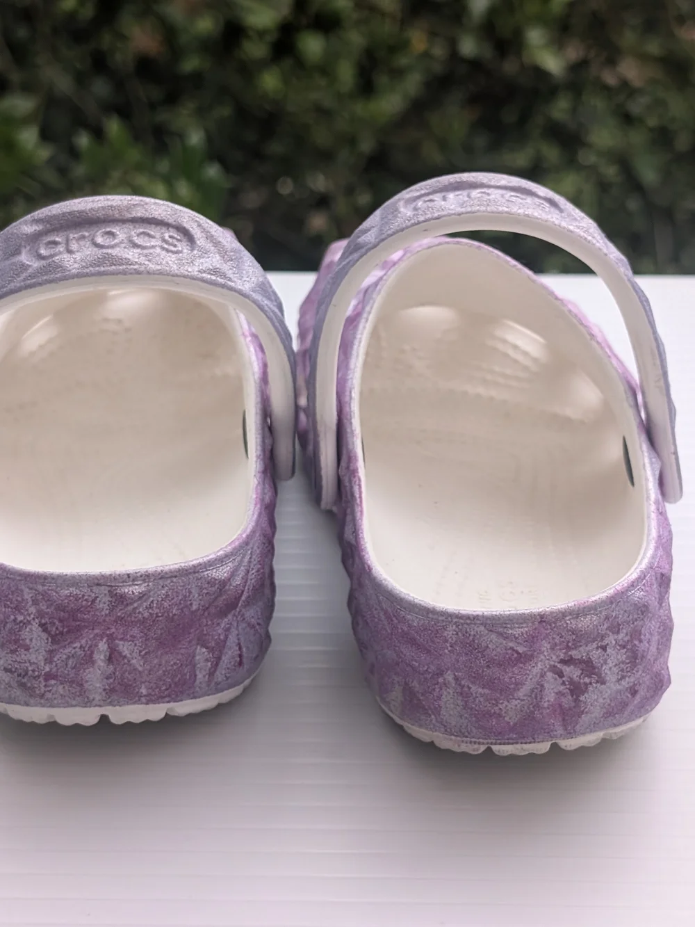 CROCS Kids Glitter Purple Textured Clog Sandals - Picture 4 of 10